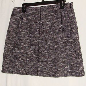 BANANA REPUBLIC Black Gray & Silver TEXTURED A-LINE MINI Skirt Sz 8 -NWT
